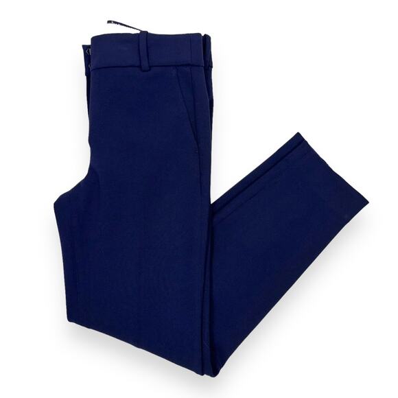 J Crew Women's Cameron Slim Leg Cropped Pant Size 2 Navy Blue Stretch - Picture 2 of 15